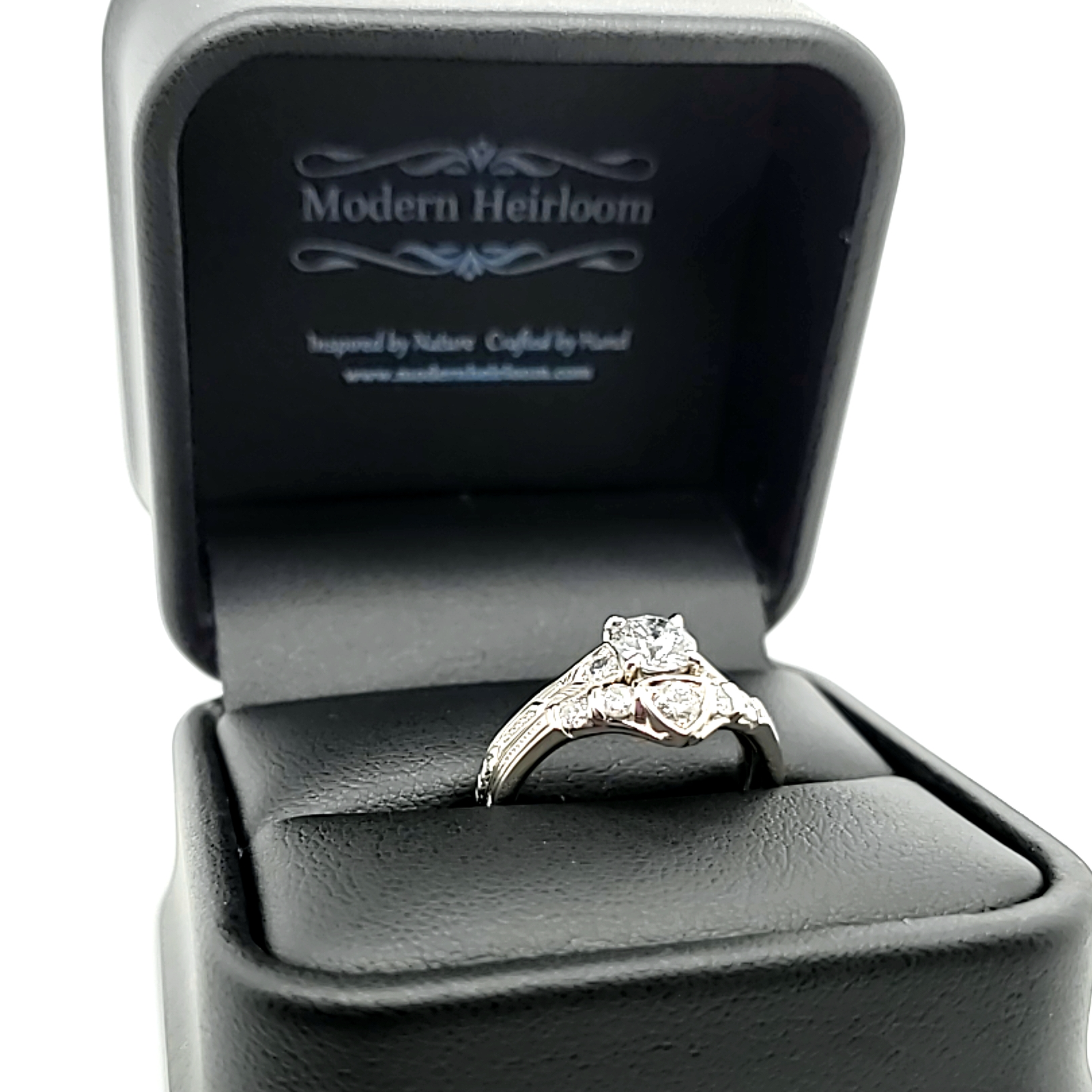 Two become one Wedding Band accents our Modern Heorloom® Solitaire