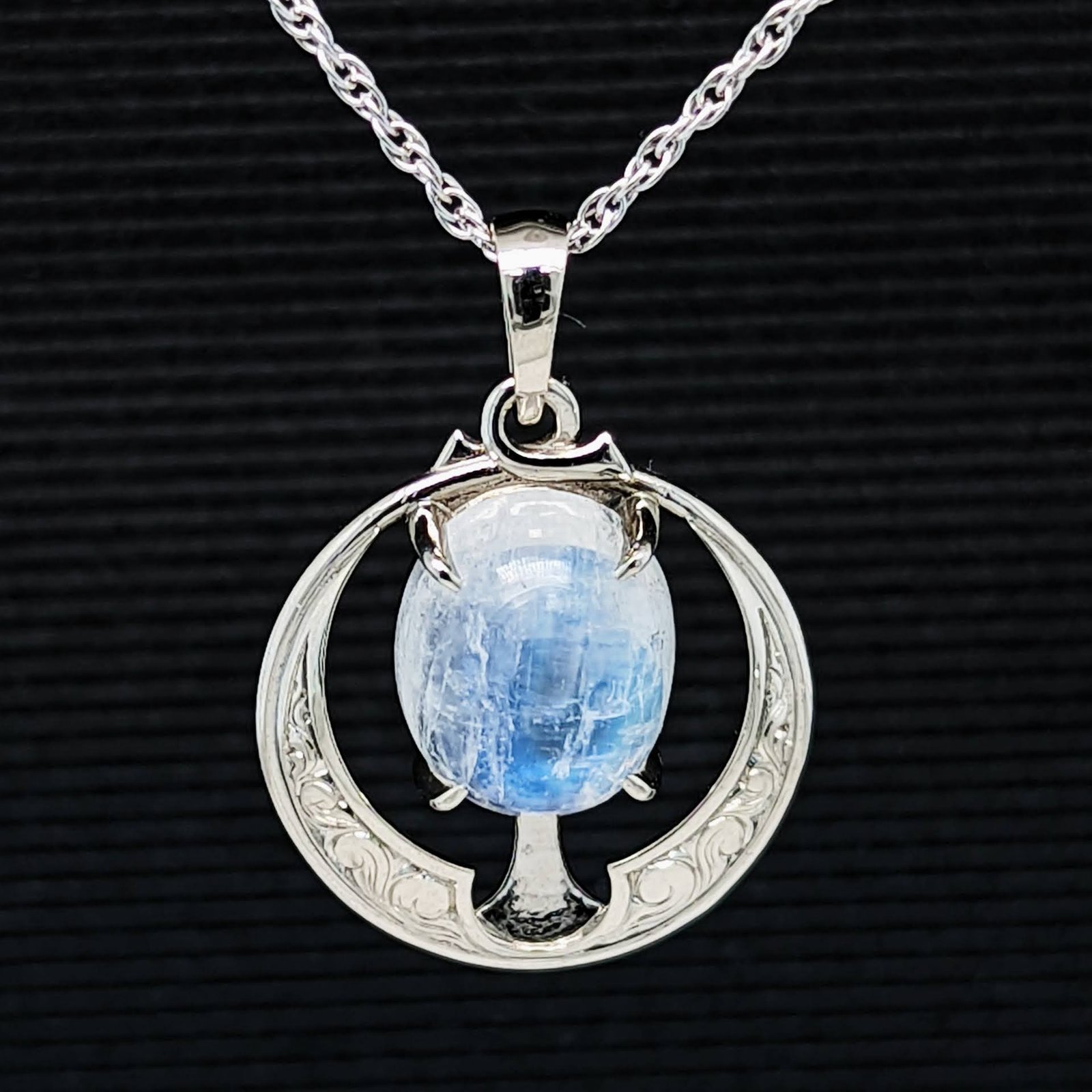 Moonstone Wheatleaf Relic crafted in Sterling Silver